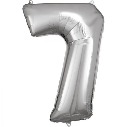 Picture of FOIL BALLOON NUMBER 7 SILVER 34 INCH